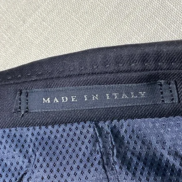 Luigi Bianchi Mantova All Virgin Wool Navy Blue Blazer - Picture 9 of 13